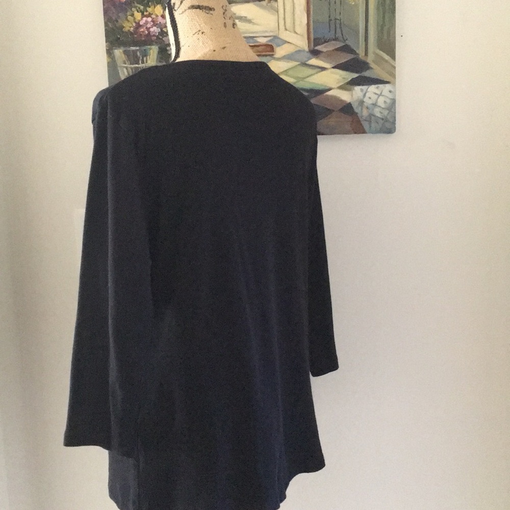 Croft and Barrow Scoop Neck with 3/4 Sleeve Tee - Picture 3 of 7